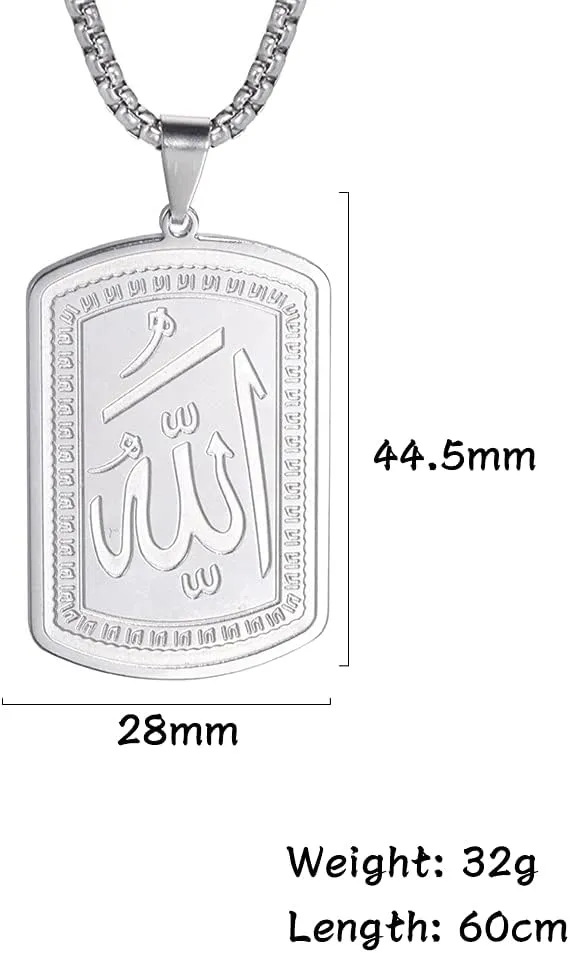 VASSAGO Allah Necklace for Women Men Stainless Steel Islamic Muslim Pendant Islam Religious Charm Jewelry Gift