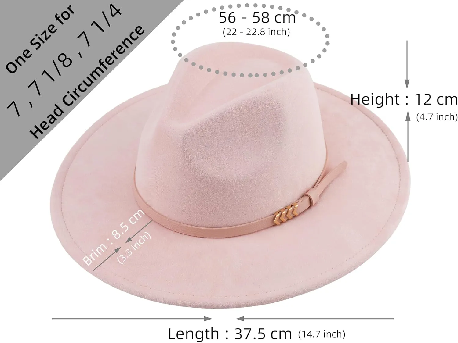 Wide Brim Fedora Hat for Men Women Big Rancher Felt Hat