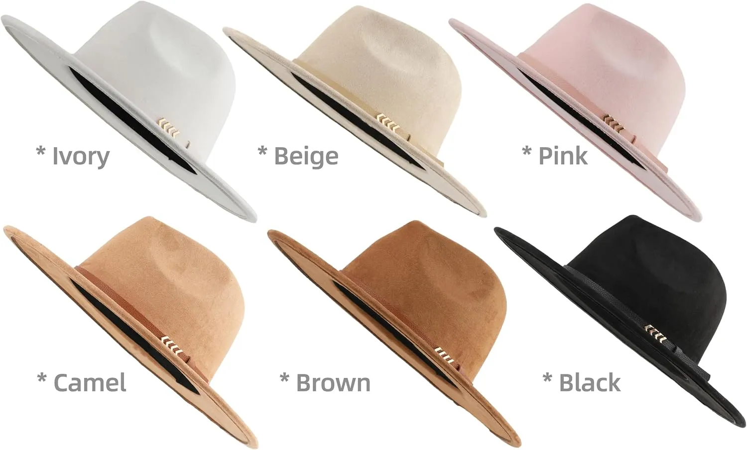 Wide Brim Fedora Hat for Men Women Big Rancher Felt Hat