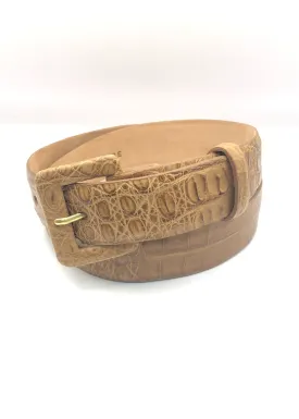 W.KLEINBERG Matte Caiman Crocodile Belt - Saddle Tan